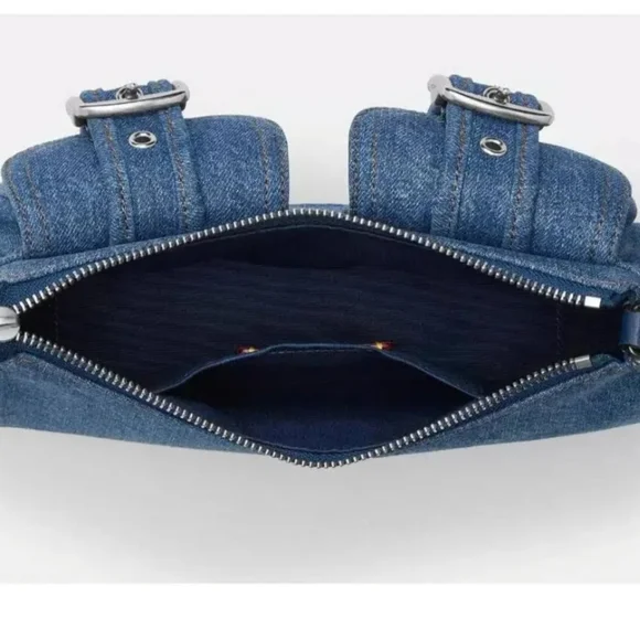 Coach Ashton denim crossbody bag Indigo Silver CAK44 - Picture 15 of 15